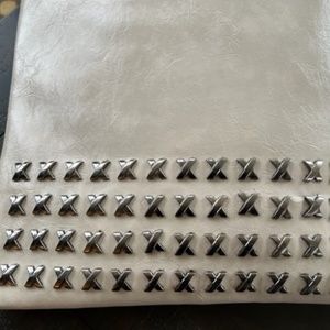 Studded Ivory Envelope Large Clutch - Vegan - New without tags